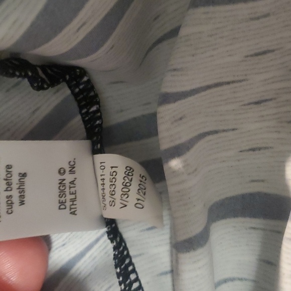 NWOT ATHLETA KIKI SWIM DRESS BLK/WHITE/GREY  W/ADJ STRAPS&BUILT IN BRA - Picture 10 of 11